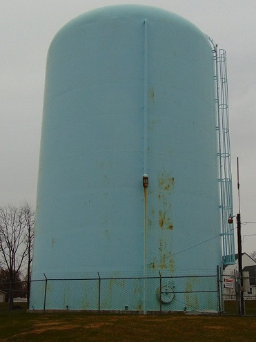 A gravity tank on a public water supply distribution system.