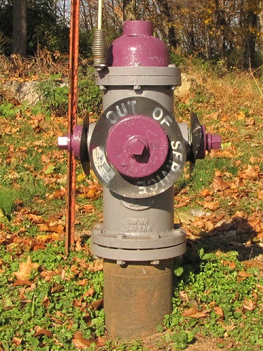 Fire hydrant on non-potable water supply.